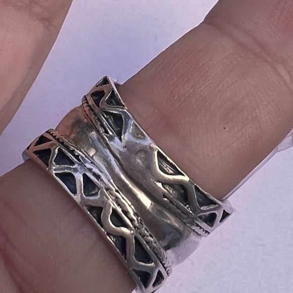 925 Sterling Silver Bali Ring,Bali Cigar Band,925 Sterling ring,925 Wide Band - Picture 4 of 7